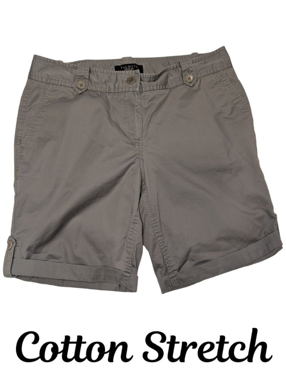 Talbots Petites Cuffed Cotton Stretch Shorts
